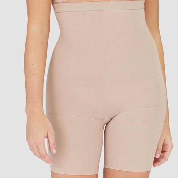 Assets by Sarah Blakely Spanx Nude Hi Waist Mid Thigh Shaper Sz 4 165-240 Lb. - Picture 1 of 4